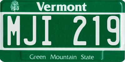 VT license plate MJI219