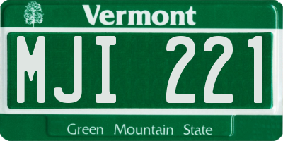 VT license plate MJI221