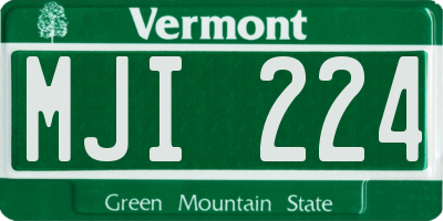 VT license plate MJI224