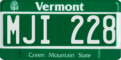VT license plate MJI228