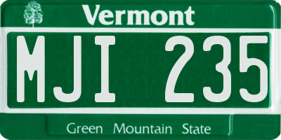 VT license plate MJI235