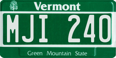 VT license plate MJI240