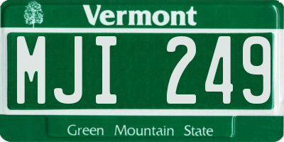 VT license plate MJI249