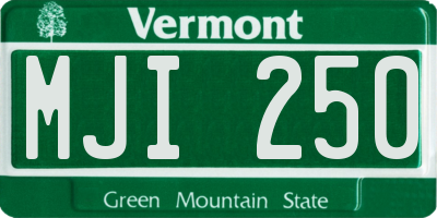 VT license plate MJI250