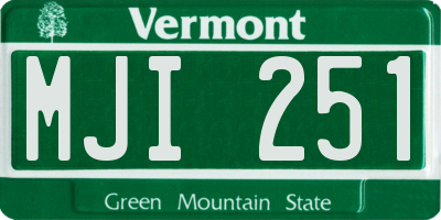 VT license plate MJI251