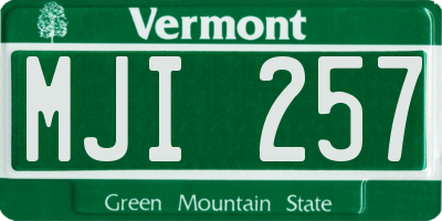 VT license plate MJI257