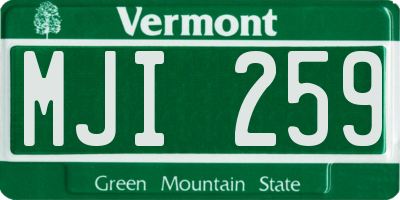 VT license plate MJI259