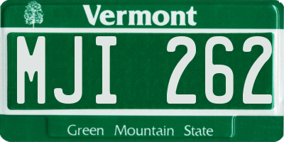 VT license plate MJI262