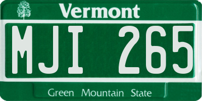 VT license plate MJI265