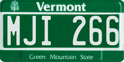 VT license plate MJI266