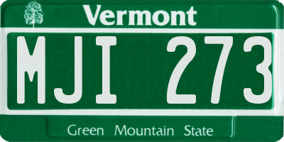 VT license plate MJI273