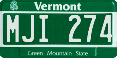 VT license plate MJI274