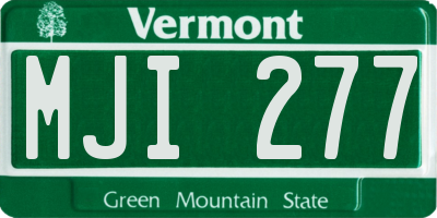 VT license plate MJI277
