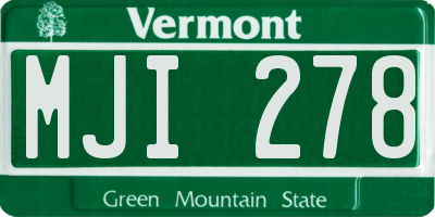 VT license plate MJI278