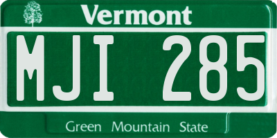 VT license plate MJI285