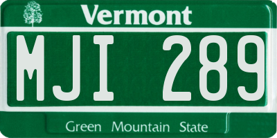 VT license plate MJI289