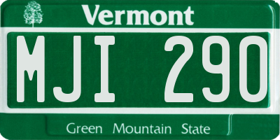 VT license plate MJI290