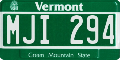 VT license plate MJI294