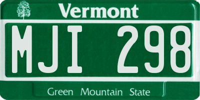 VT license plate MJI298