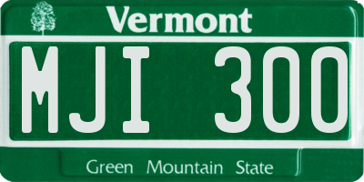 VT license plate MJI300