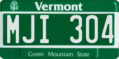 VT license plate MJI304