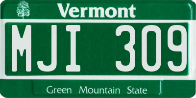 VT license plate MJI309