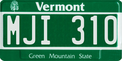 VT license plate MJI310