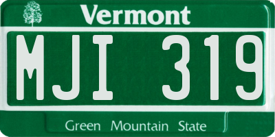 VT license plate MJI319
