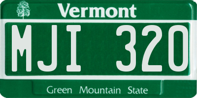 VT license plate MJI320