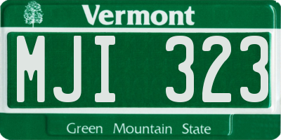 VT license plate MJI323