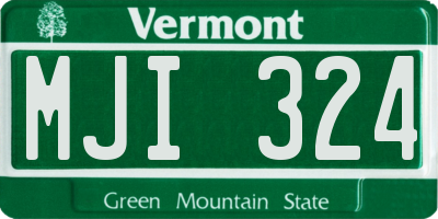 VT license plate MJI324