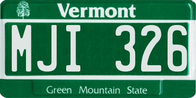 VT license plate MJI326
