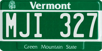 VT license plate MJI327
