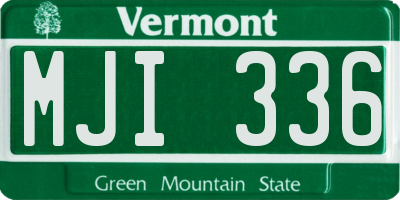 VT license plate MJI336
