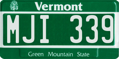 VT license plate MJI339