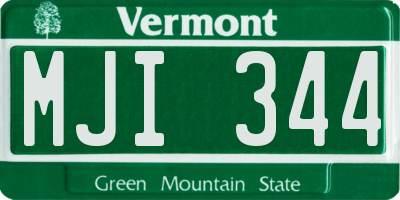 VT license plate MJI344
