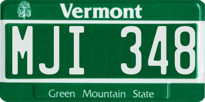 VT license plate MJI348