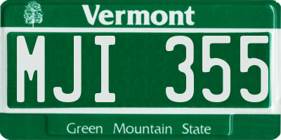 VT license plate MJI355