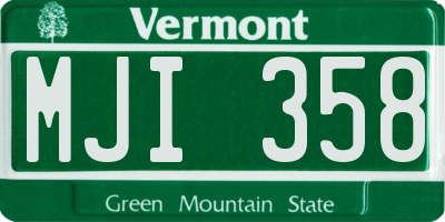 VT license plate MJI358