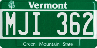 VT license plate MJI362