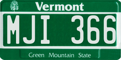 VT license plate MJI366