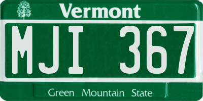 VT license plate MJI367