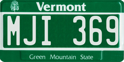 VT license plate MJI369