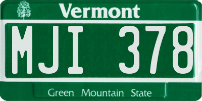 VT license plate MJI378
