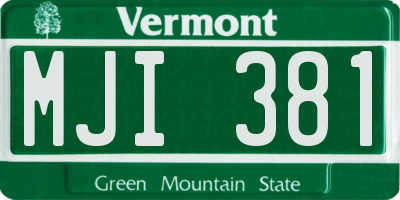 VT license plate MJI381