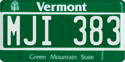 VT license plate MJI383