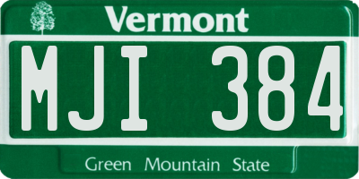 VT license plate MJI384