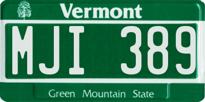 VT license plate MJI389
