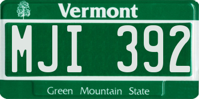 VT license plate MJI392