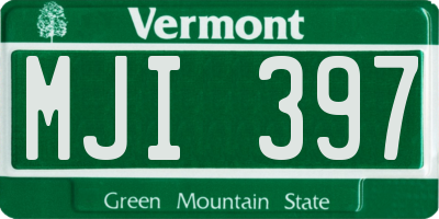 VT license plate MJI397
